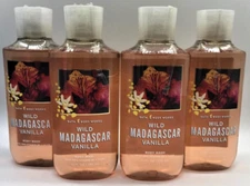 x4 WILD MADAGASCAR VANILLA Shower Gel 10 oz Body Wash w/ Aloe BATH & BODY WORKS