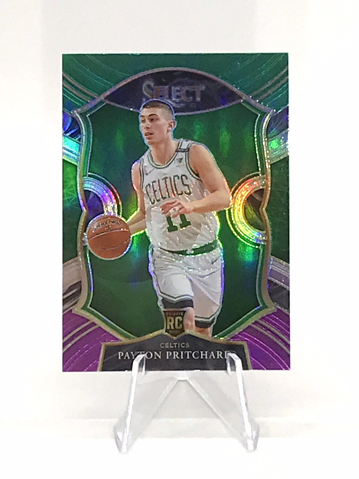 2020-21 Panini Select Payton Pritchard Concourse Green White Purple Prizm RC - B