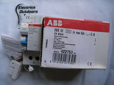 ABB 63 AMP MAX 100 mA DOPPEL 2 POLIG ANBAUBLOCK DDA 62 EY 8534 422753