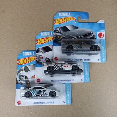 Lot 3x Hot Wheels 2023 2024 Nissan Skyline GT-R [R32] [BCNR33