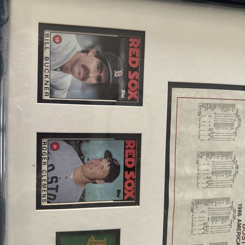 Boston Red Sox 1986 American League Champions Baseball Karten gerahmt - Bild 5 von 7
