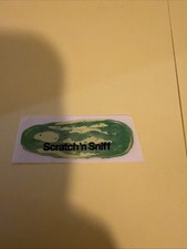 Rare vintage 80's Mello Smello pickle scratch and sniff sticker module