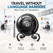 3in1 Smart Voice Translation Earbuds 77 Languages Real Time Translator Headset