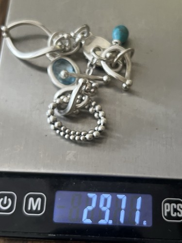 Michael Dawkins Sterling Silver Blue Topaz Link Bracelet - Picture 9 of 11