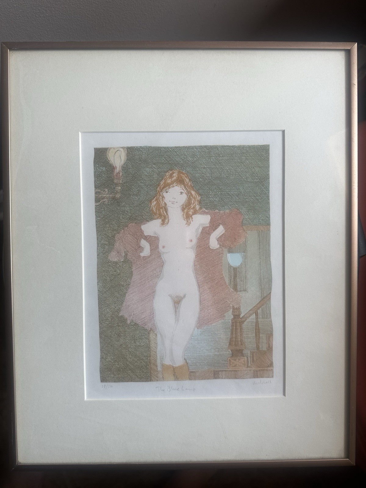 Vintage Nude Woman Limited Lithograph BEAUTIFUL Signed Mitchell