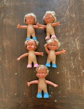 Moody Lot de 5 mini figurines poupées bébé vintage plastique cheveux blonds
