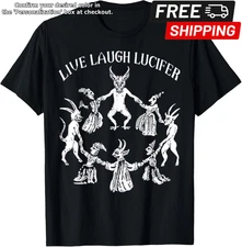 Live Laugh Lucifer Classic T-Shirt, Horror Satan Satanic Demonc Devil Goat Tee