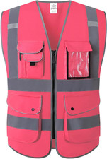 9 Pockets Class 2 High Visibility Reflective Safety Vest for Men Women,Meets ANS