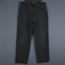 Vintage Levis 550 Jeans Mens 38x30 Fits 34x30 Black Relaxed Fit Denim 90s USA