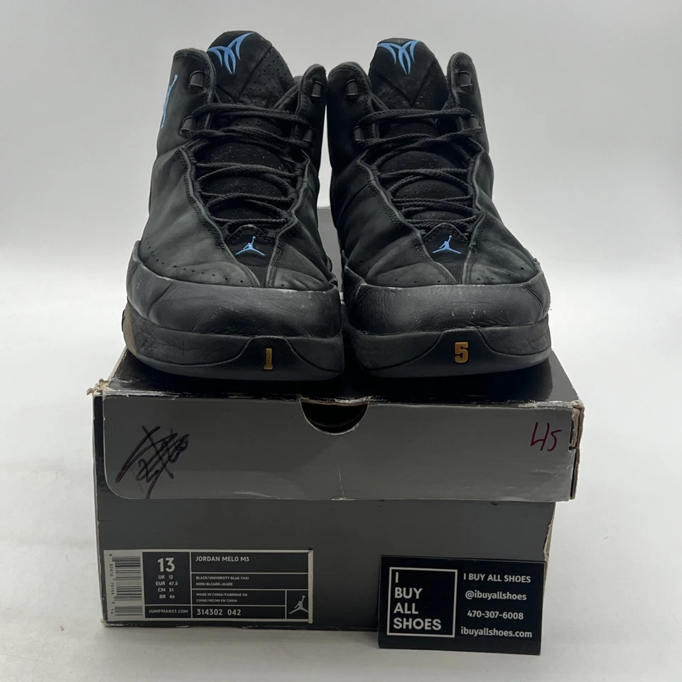 Talla 13 - Air Jordan Melo M3 Negro Azul Universitario (314302-042) Foto 2 de 4