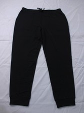 Quince Women's Solid Supersoft Fleece Drawstring Joggers AR8 Black Large