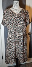 LOFT Ditsy Floral V-Neck Shift Dress - Y2K Vintage Style Mini/Midi Size 14