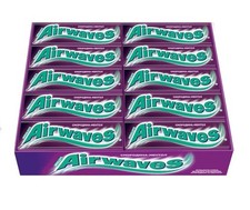 10 paquetes de goma de mascar Wrigley’s Airwaves grosella negra mentol sin azúcar