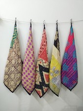 Kantha Kitchen Towel Set of 5 - Handmade Colo...
