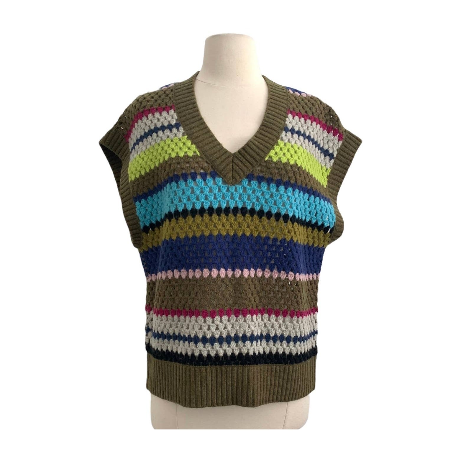 BAUM UND PFERDGARTEN Coletta Striped Crochet Sweater Vest image 4