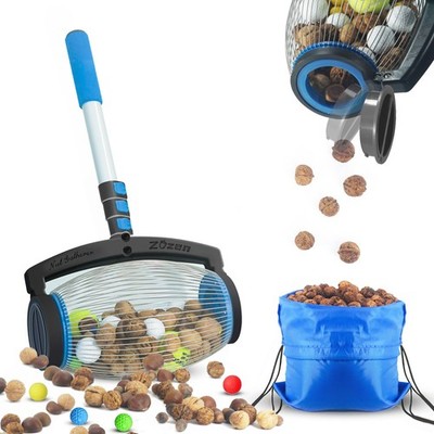 Nut Gatherer Roller, Pecan Walnut Picker, 1.5 Gallon, 3/4''~2''