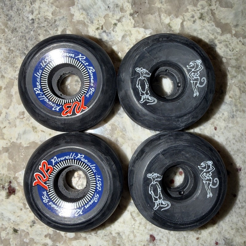 Powell Peralta NOS Rat Bones 59mm 95a Black Skateboard Wheels Set of 4 NEW