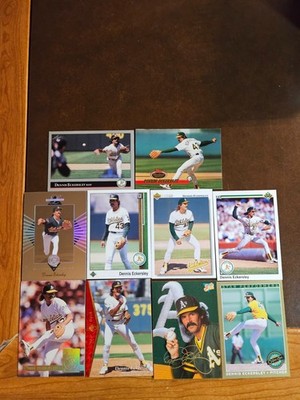 DENNIS ECKERSLEY- **Premium Lot of 10 different (1 Ins)** -Athletics (NRMT-MINT)