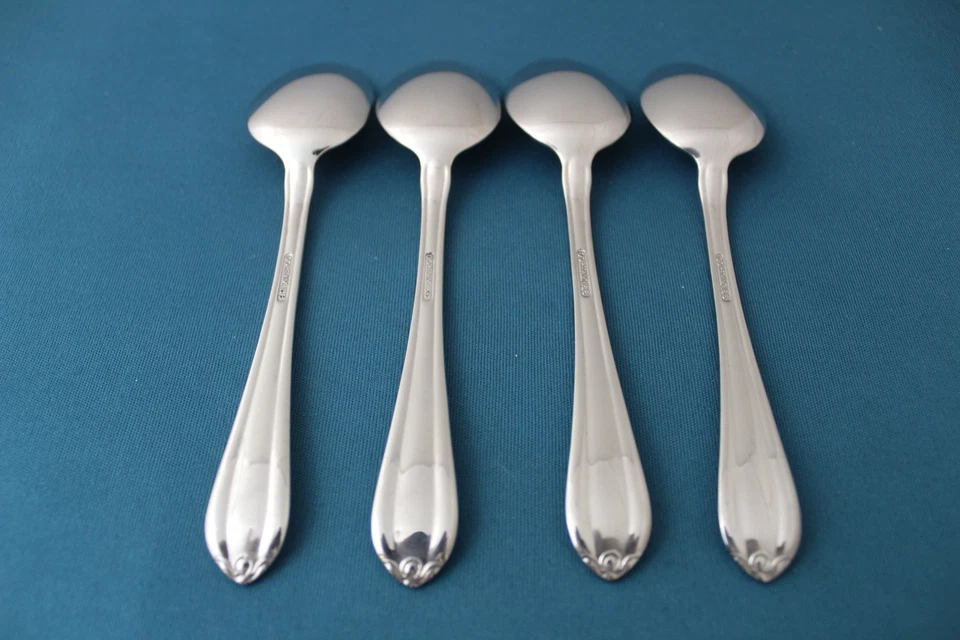 4 чайные ложки Gorham дыня бутон глянцевый 18/8 из нержавеющей стали 6 1/4" - Изображение 4 из 4