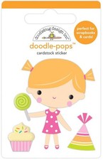 Doodlebug Doodle-Pops 3D Stickers Birthday Girl, Hey Cupcake