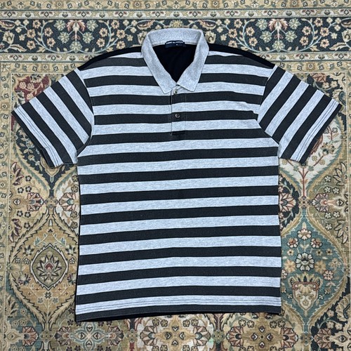Comme des Garçons, Vintage Comme des Garçons Homme Striped Polo Shirt Grey Black Japan