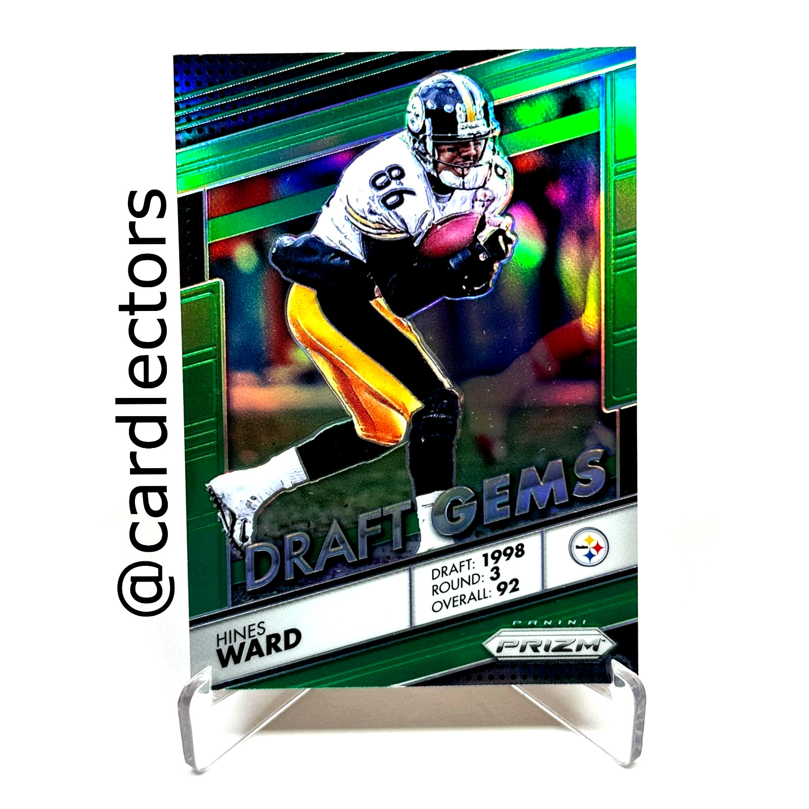 2016 Panini PRIZM Football HINES WARD Draft Gems #19 Green PRIZM SP STEELERS