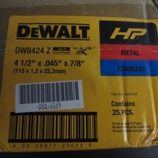Dewalt DW8424 Z 4-1/2in X .045in X 7/8in Thin Cutting Wheel - 25 PIECE