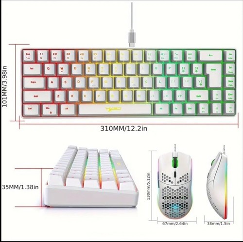 Gaming keyboard Combo Gaming Mouse RGB 0.1 MS response Time Wired GAMING - Picture 3 of 5