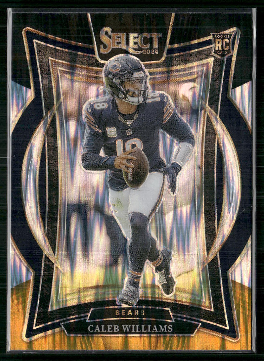 Caleb Williams 2024 Panini Select Black & Gold Prizm Shock #25 RC Chicago Bears