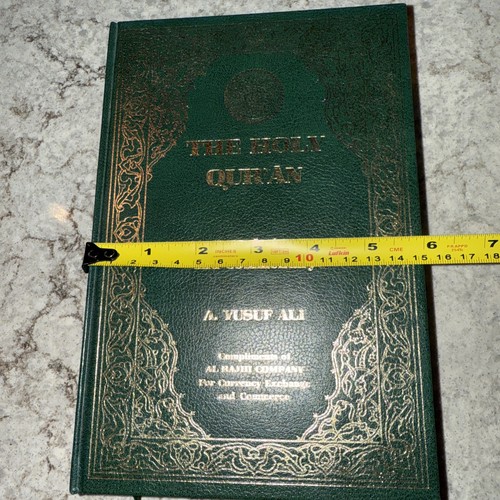 Vintage TheHoly Quran by A. Yusuf Ali AL Rajhi Company 1983 Green Gold Print - Picture 17 of 19