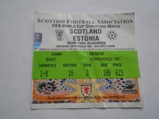 Scotland v Estonia 1997 World Cup Ticket at Kilmarnock