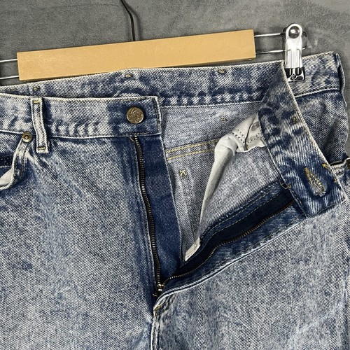 Jeans vintage Lee Riders uomo taglia 32x28 lavaggio acido blu Union Made USA anni 80 90 - Foto 10 di 12