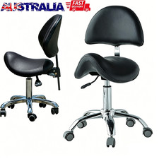 Saddle Stool Ergonomic Saddle Chair W/ Back Swivel Salon Spa Tattoo Saddle Chair
