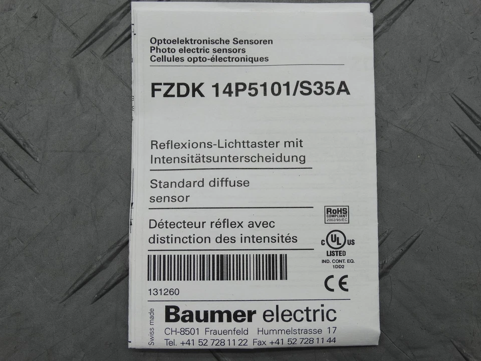 Baumer Electric Distance Sensor FPDK14P51509173B/ FPDK 14P51/509173B CH-8501 New - Image 3 of 3