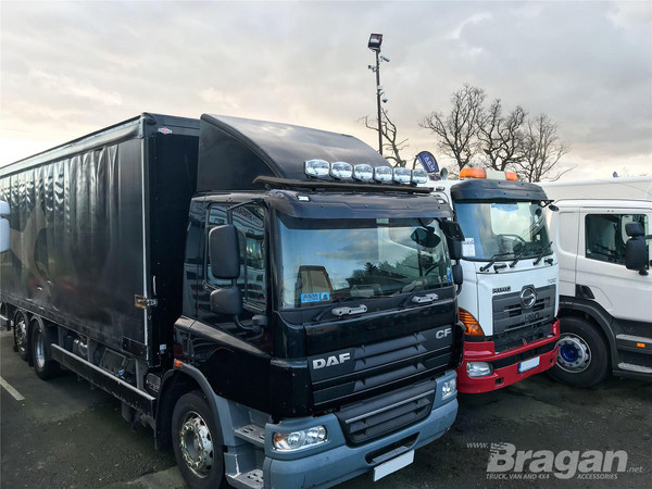Bragan™ Roofbar Schwarz Mit LED Spots Beacons Air Horn Clamp FüR DAF CF 2014+-image