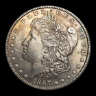 1887 P Morgan Silver Dollar Us Coin Philadelphia Au++ Toning