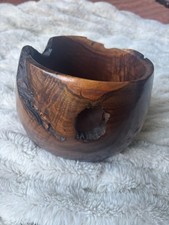Handcrafted Burl Wood Bowl Vase Custom Woodworking Signed  Dated Artisan Decor