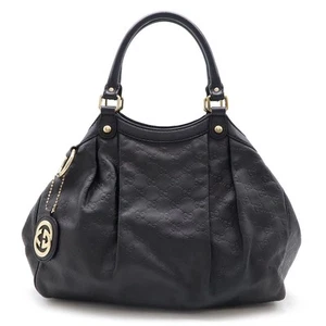 Sac fourre tout GUCCI Gucci Sookie Guccisima sac à main cuir noir or quincaillerie 211944
