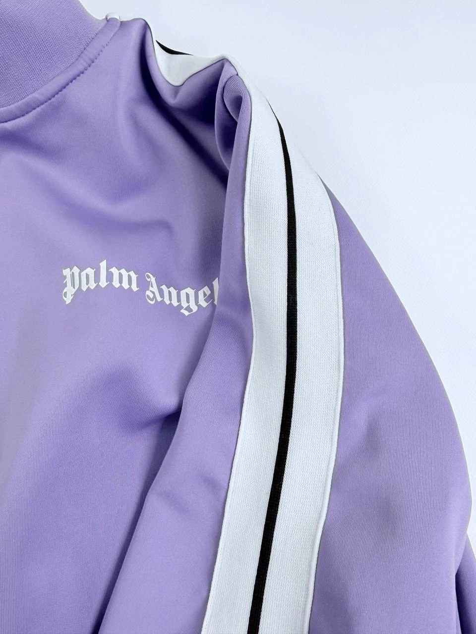 Palm Angels Classic Track Jacket Purple Lilac White Stripe Size L Made in Italy image 7