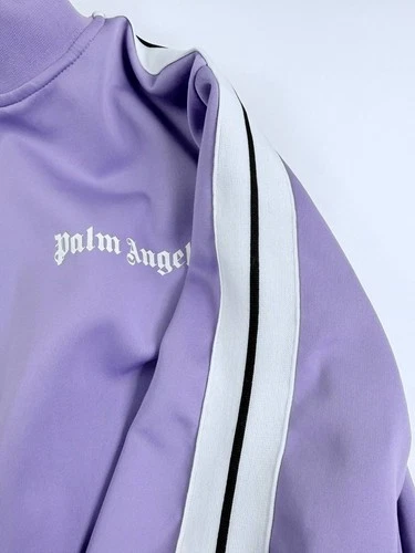 Palm Angels Classic Track Jacket Purple Lilac White Stripe Size L Made in Italy image 7