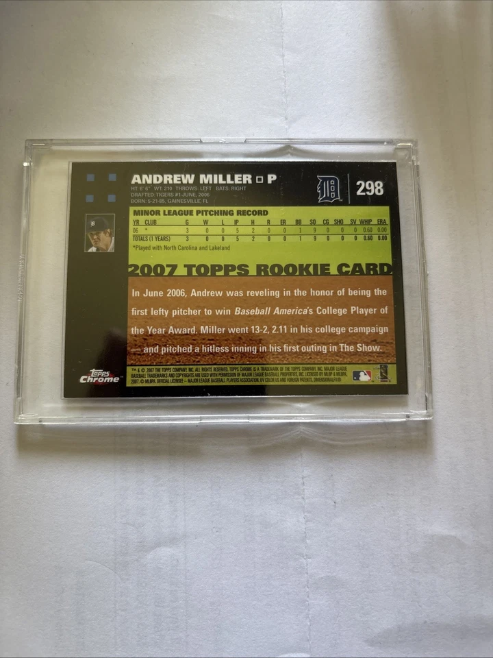 2007 Topps Chrome - Andrew Miller #298 Refractor (RC) - Image 2 of 2