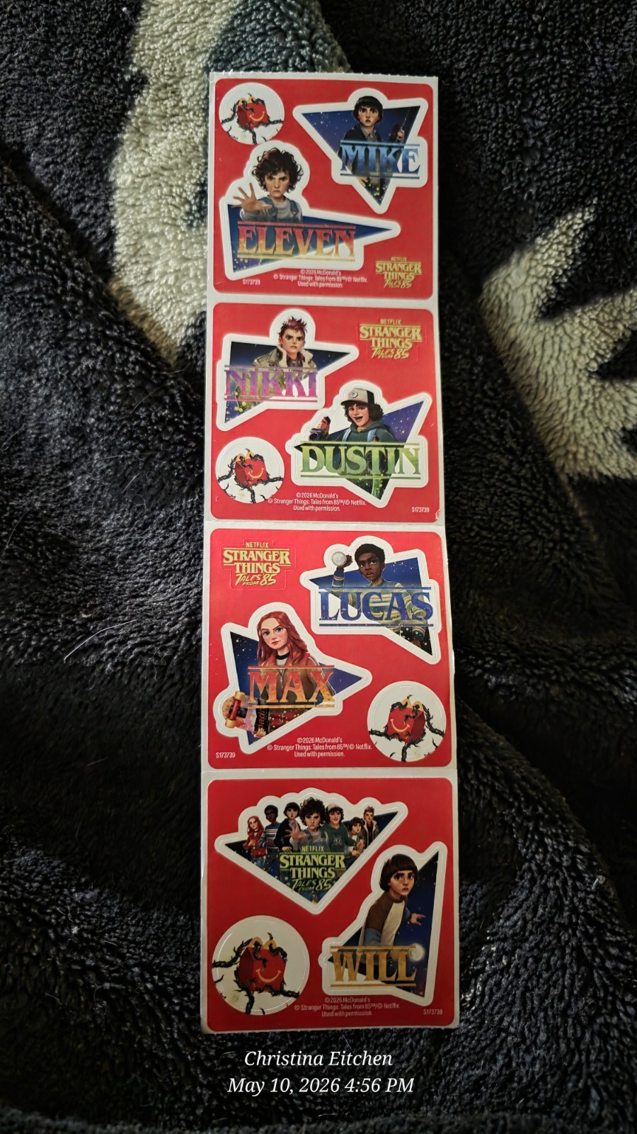 Stranger Things McDonald’s Happy Meal 2026 New Stickers Lot of 2
