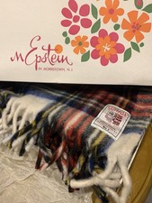 Stadium Blanket Lap Robe Curvon Jewel No. 1 100 Wool Tartan Plaid NY Made USA