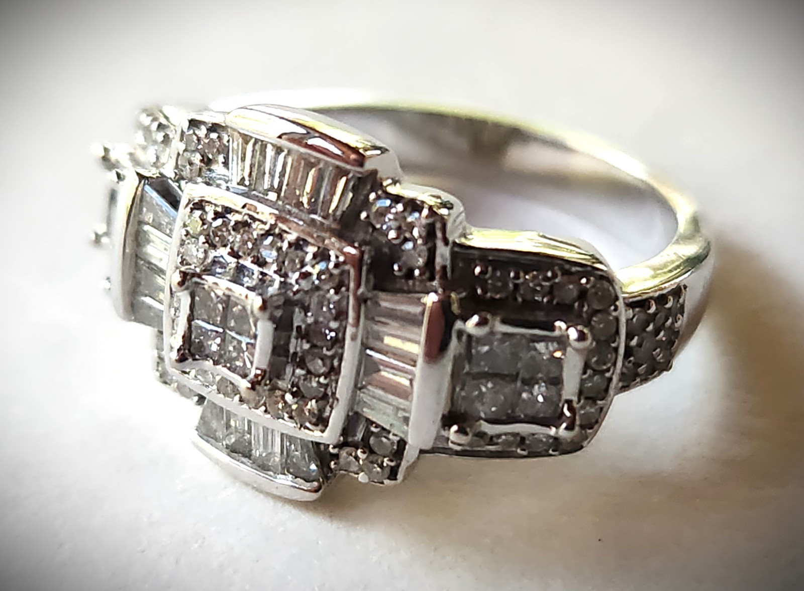 Laura Ramsey 14K WG Fontanelle Diamond Ring 1.00cttw size 7