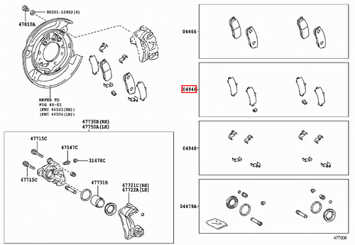 Genuine Toyota 4Runner TRN285 TRN280 GRN285 GRN280 Rear Disc Brake Pad Shim Set - Bild 3 von 9