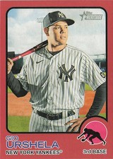 2022 Topps Heritage #284 Gio Urshela Red Border New York Yankees