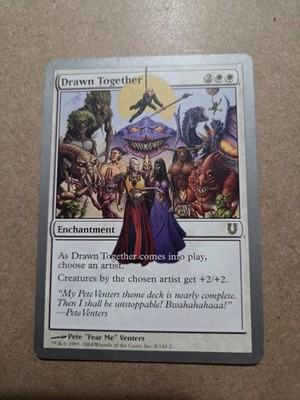 Wizards Drawn Together Unhinged #8/140 Rare Enchantment White EN 2004 Signed