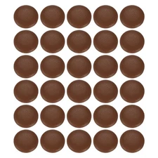 30pcs PU Leather Covered Button 18mm Plastic Shank Round Button, Brown