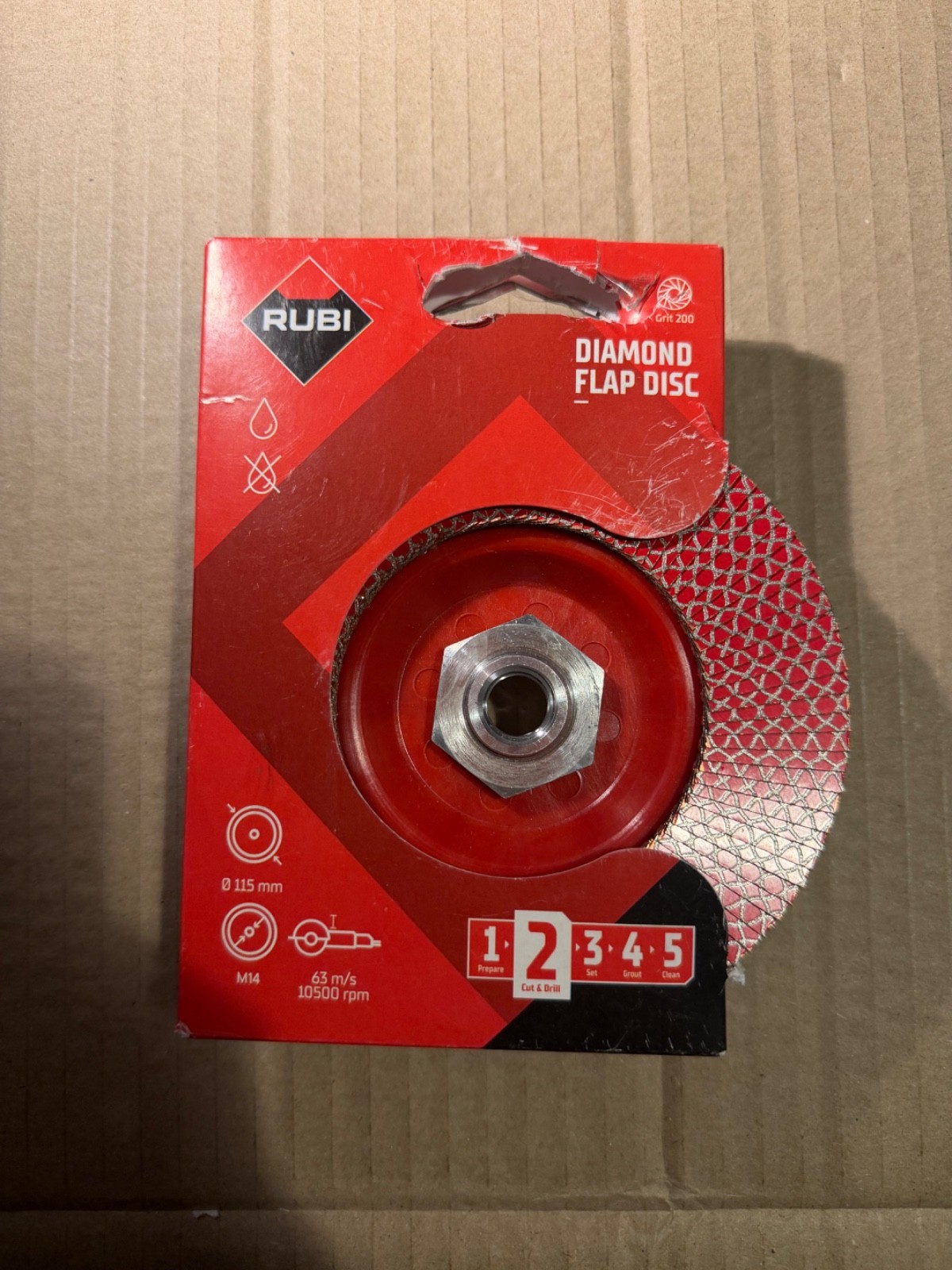 Rubi Laminated Diamond Blade / Flap Disc 115mm - 200 Grit 32931
