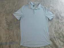 Lululemon Polo Shirt Mens Small Light Blue Golf Athletic Performance Lightweight